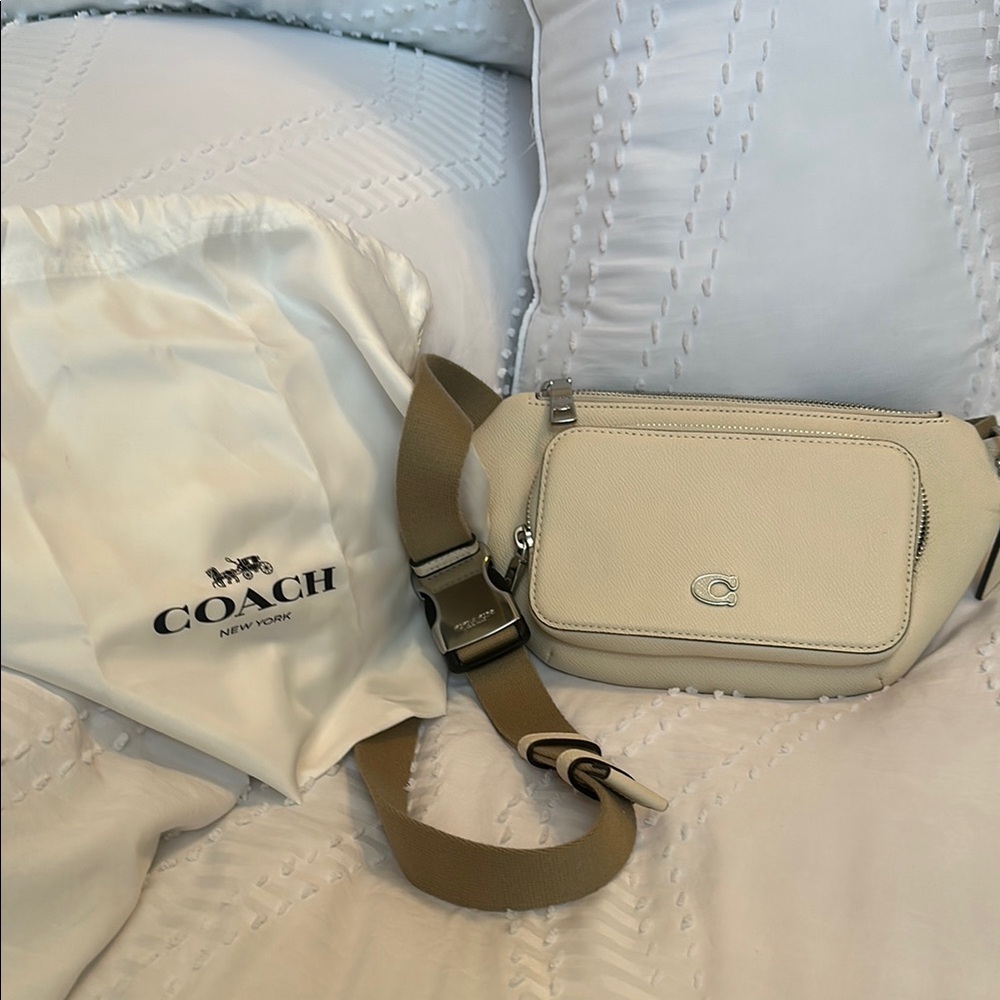 Coach Cream Crossbody Bag with Adjustable Strap